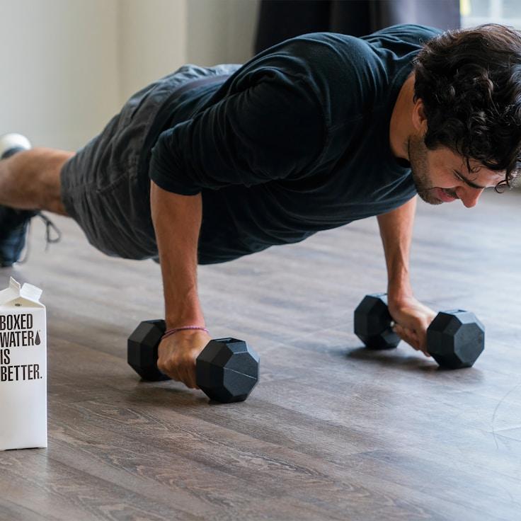 Group fitness class in a modern studio setting