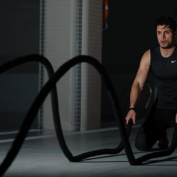 Modern fitness center interior with exercise equipment